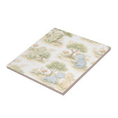 Cute Baby Dragon Pastel Woodland Pattern (2) タイル (側面)