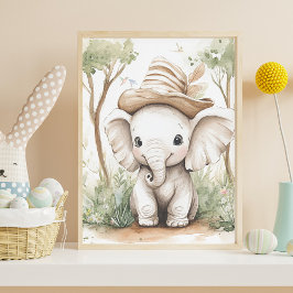 Cute Baby Elephant ポスター