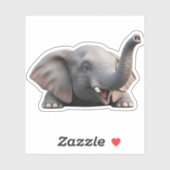 Cute Baby Elephant 3D Cartoon Sticker - Happy Litt シール (シート)