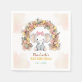 Cute Baby Elephant Balloon Arch Birthday  スタンダードカクテルナプキン
