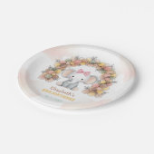 Cute Baby Elephant Balloon Arch Birthday  ペーパープレート (アングル)