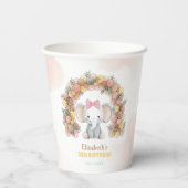 Cute Baby Elephant Balloon Arch Birthday 紙コップ (裏面)