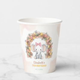 Cute Baby Elephant Balloon Arch Birthday  紙コップ
