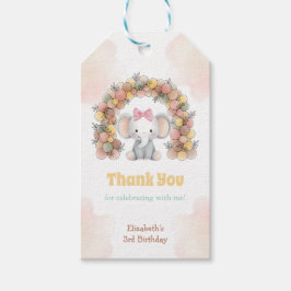 Cute Baby Elephant Balloon Arch Birthday Thank You ギフトタグ