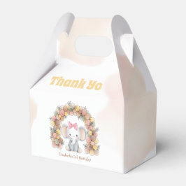 Cute Baby Elephant Balloon Arch Birthday Thank You フェイバーボックス