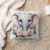 Cute Baby Elephant Decorative Pillow クッション (ブランケット)