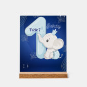 Cute Baby Elephant First Birthday アクリルサイン (正面)