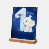 Cute Baby Elephant First Birthday アクリルサイン (傾斜)
