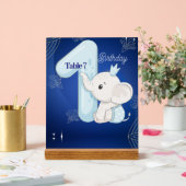 Cute Baby Elephant First Birthday アクリルサイン (ウェディング)