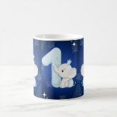 Cute Baby Elephant First Birthday コーヒーマグカップ (中央)