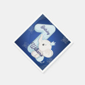 Cute Baby Elephant First Birthday スタンダードカクテルナプキン (角)