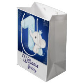 Cute Baby Elephant First Birthday ミディアムペーパーバッグ (裏面アングル)