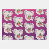Cute Baby Elephant First Birthday ラッピングペーパーシート (正面3)