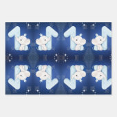 Cute Baby Elephant First Birthday ラッピングペーパーシート (正面)