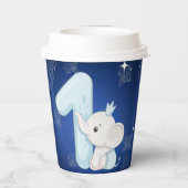 Cute Baby Elephant First Birthday 紙コップ (裏面)