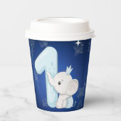 Cute Baby Elephant First Birthday 紙コップ (正面)