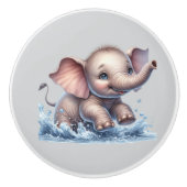 Cute baby elephant nursery セラミックノブ (正面)