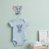 Cute Baby Elephant Personalized Name Baby Bodysuit ベビーボディスーツ