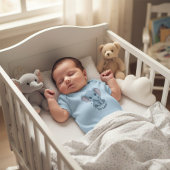 Cute Baby Elephant Personalized Name Baby Bodysuit ベビーボディスーツ