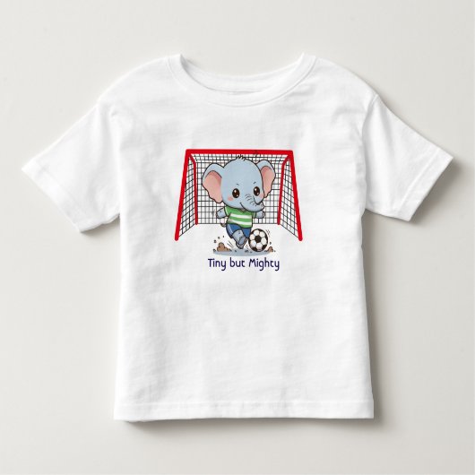 Cute Baby Elephant Playing Soccer  トドラーTシャツ (正面)