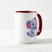 Cute Baby Elephant Sitting Cartoon-23800 マグカップ (正面右)