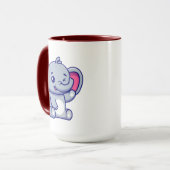 Cute Baby Elephant Sitting Cartoon-23800 マグカップ (正面左)