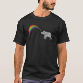 Cute Baby Elephant Spraying Rainbow Animal Elephan Tシャツ (正面)