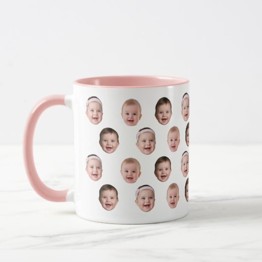 Cute Baby Face Mug with Custom Photos マグカップ (左)