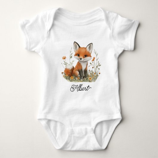 Cute Baby Fox ベビーボディスーツ (正面)