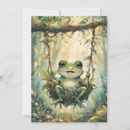 Cute Baby Frog Digital Download Shower Invitation 招待状