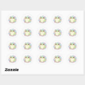 Cute Baby Frog Sticker Kawaii Frog With Hearts Aes ラウンドシール (シート)