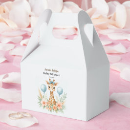 Cute Baby Giraffe Boy Baby Shower | Blue Safari フェイバーボックス