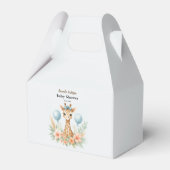 Cute Baby Giraffe Boy Baby Shower | Blue Safari フェイバーボックス (正面サイド)