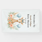 Cute Baby Giraffe Boy Baby Shower | Blue Safari 横断幕 (横)