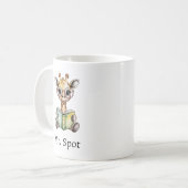 Cute Baby Giraffe Reading a Book Custom コーヒーマグカップ (正面左)