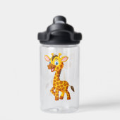 Cute Baby Giraffe Smiling Cartoon-35280 ウォーターボトル (背面)