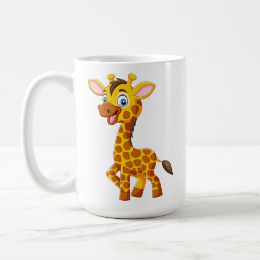 Cute Baby Giraffe Smiling Cartoon-35280 コーヒーマグカップ (左)