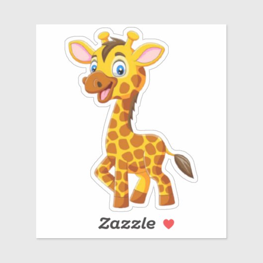 Cute Baby Giraffe Smiling Cartoon-35280 シール (シート)