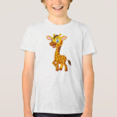 Cute Baby Giraffe Smiling Cartoon-35280 トライブレンドＴシャツ (正面)