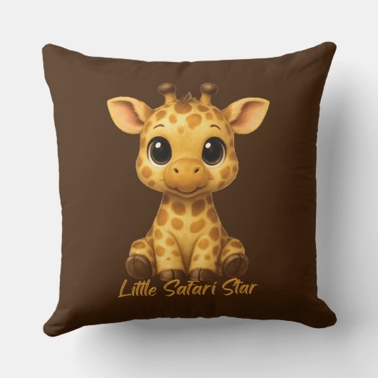 Cute Baby Giraffe Throw Pillow クッション (裏面)