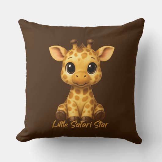 Cute Baby Giraffe Throw Pillow クッション (正面)