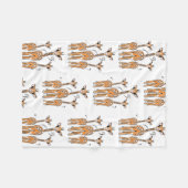 Cute Baby Giraffes, safari animals フリースブランケット (正面(横))