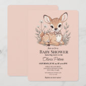 Cute Baby Girl Baby Shower Invitation 招待状 (正面/裏面)