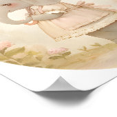 Cute Baby Girl Elephant in Rain Nursery Wall Art ポスター (角)