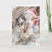 Cute Baby Goats - Snow Babies 12 Christmas シーズンカード (正面)