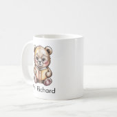Cute Baby Grizzly Bear Reading a Book Custom コーヒーマグカップ (正面左)