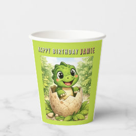 Cute Baby Hatchling Dinosaur Birthday 紙コップ