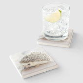 Cute Baby Hedgehog Photo ストーンコースター (横)