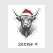 Cute Baby Highland Cow Christmas Santa Gifts Xmas シール (シート)