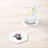 Cute Baby Highland Cow Christmas Santa Gifts Xmas ペーパーコースター (インサイチュ)